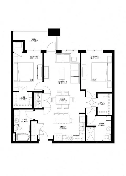 Floor plan Two Bedroom - H