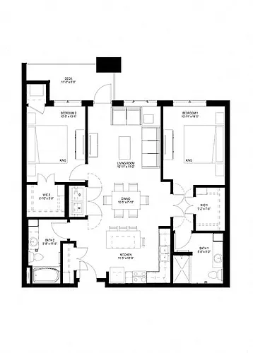 Floor plan Two Bedroom - H