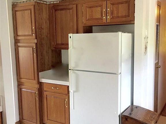Oak cabinets.