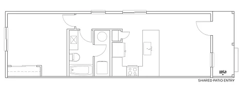 Floor plan 1x1 - 613 sqft - A1