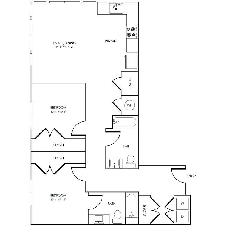 Floor plan 2 Bedroom 22A