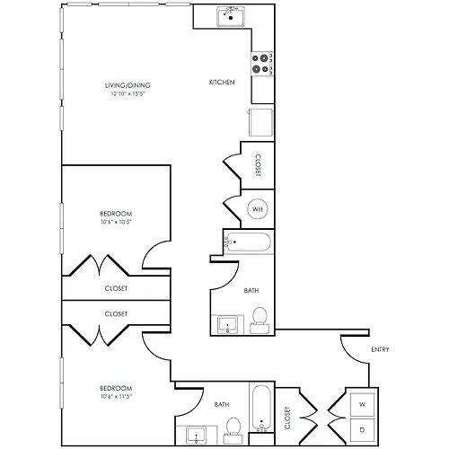 Floor plan 2 Bedroom 22A