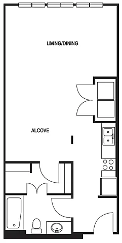 Floor plan S07 0 Bed 1 Bath