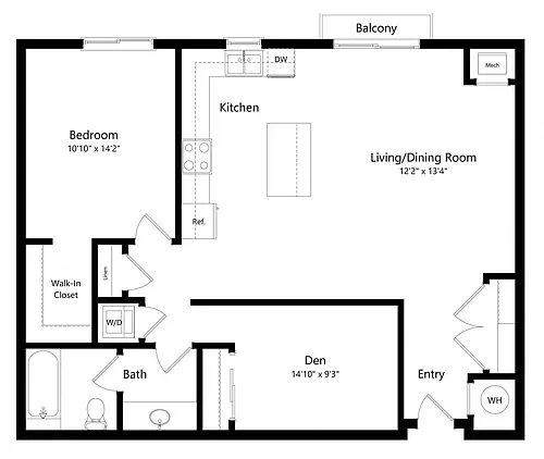 Floor plan Turner with Den