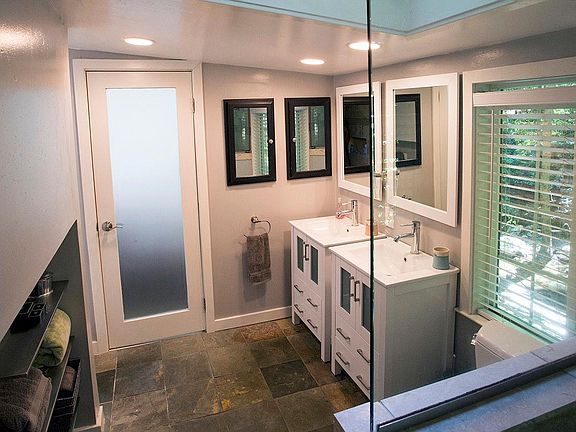 Updated Bathroom with Double Sink Vanities