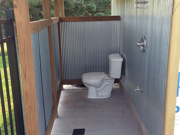 Outside shower/toilet 