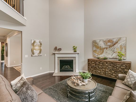 Two-Story Gathering Room with Fireplace