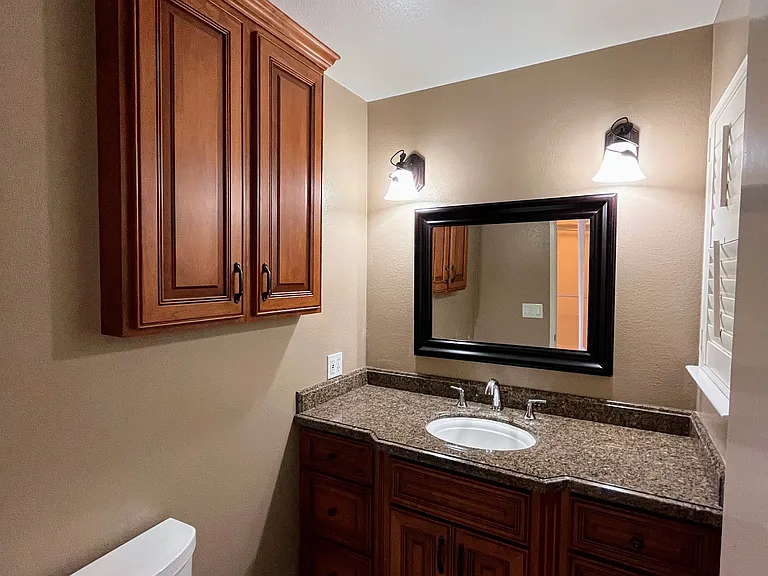 Bathroom attached to primary bedroom