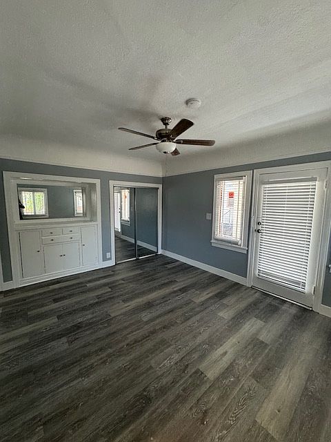 Living room with closet and plenty of storage