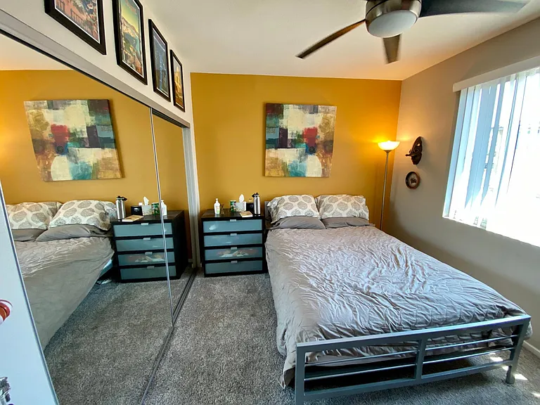 Guest bedroom with massive closet