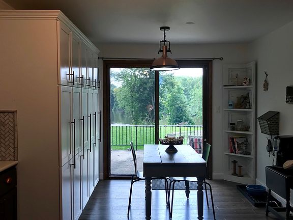 Kitchen with huge pantry.