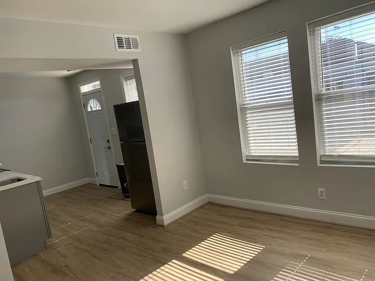 living room/dining room and kitchen