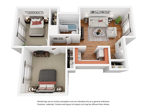 Floor plan 2x1Bl