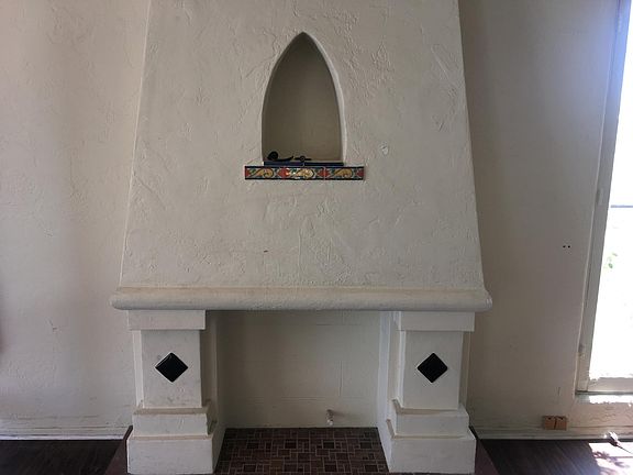 faux fire place in living room
