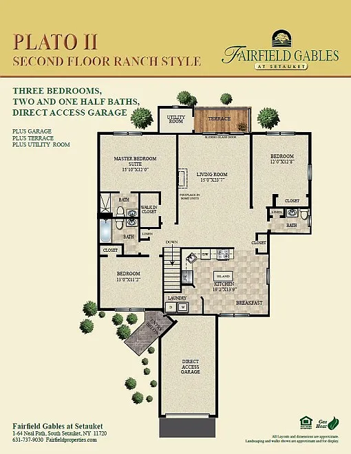 Floor plan Plato II 3BR Lower With Attached Garage