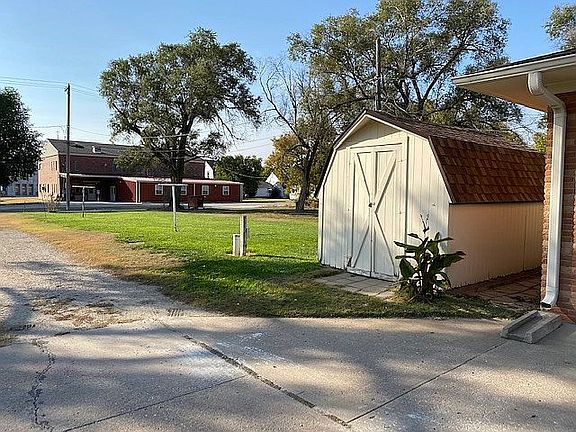 Back yard, storage shed