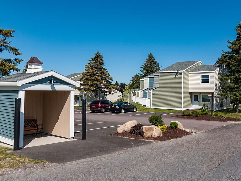 Parking Lot & Covered Bench