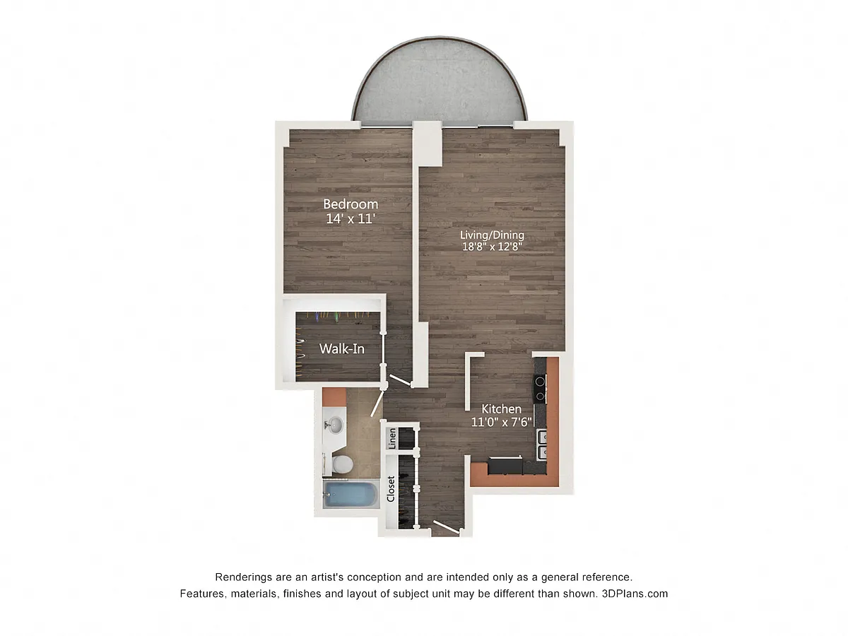Floor plan 1 Bedroom 03