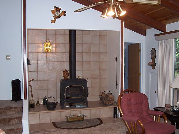 Woodstove on Brick Hearth