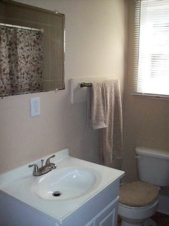 View of bathroom sink & toilet area