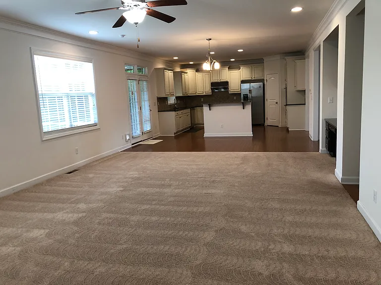 first floor family room opens to kitchen
