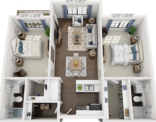 Floor plans are artist's rendering. All dimensions are approximate. Actual product and specifications may vary in dimension or detail. Not all features are available in every apartment. Prices and availability are subject to change. Floor plans are artist