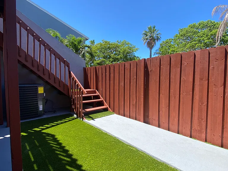 Downstairs private fenced patio