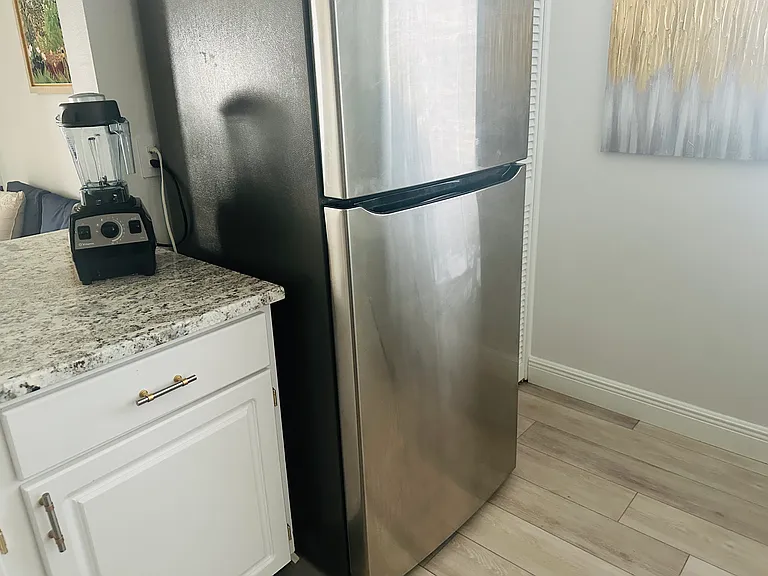 Stainless fridge.