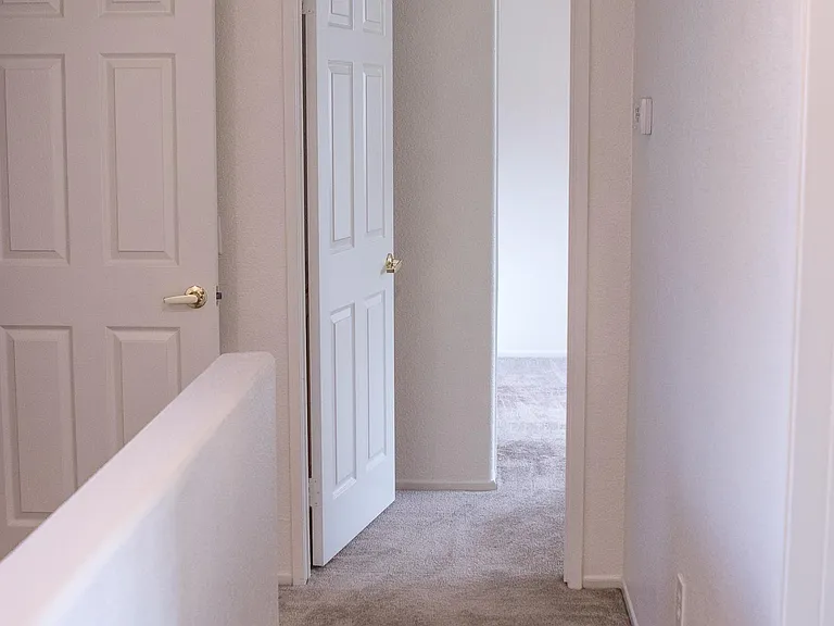 2nd floor hall w/ closet to the left w/ Master Bedroom ahead