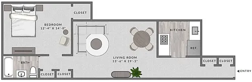 Floor plan A1 - 1X1