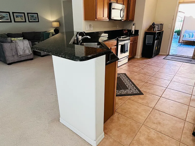 Living room and kitchen