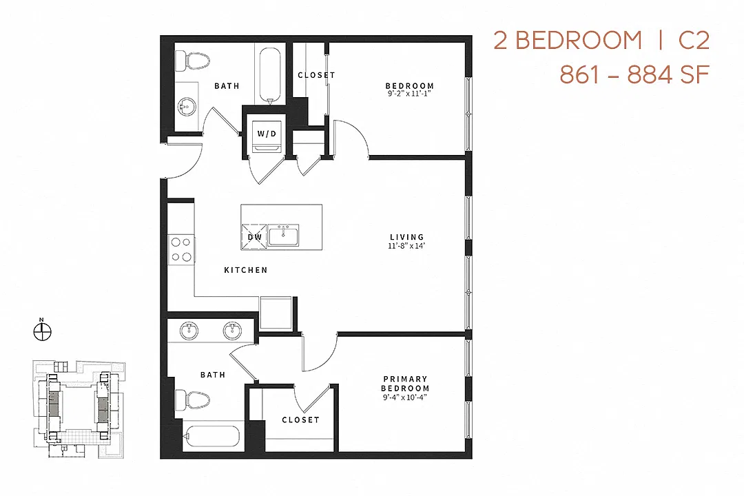 Floor plan Two Bedroom C2