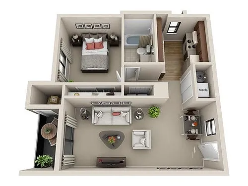 Floor plan One Bedroom