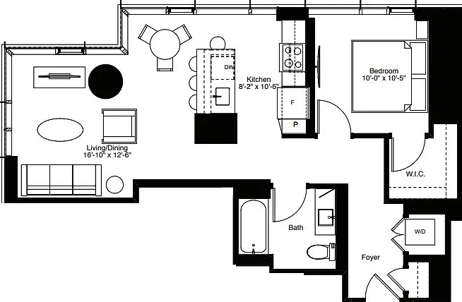 One Bedroom A9 - 767 Sq. Ft. - Residences 2012-3612 One Bedroom A9 - 767 Sq. Ft. - Residences 2012-3612