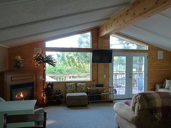 Living Room with Fireplace and Canyon View