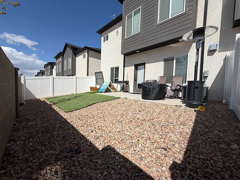Fully fenced backyard