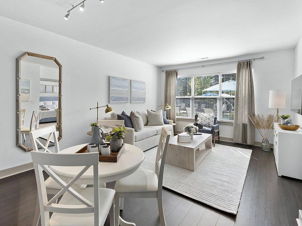 Modern Apartment Living Room Connected to Dining Space