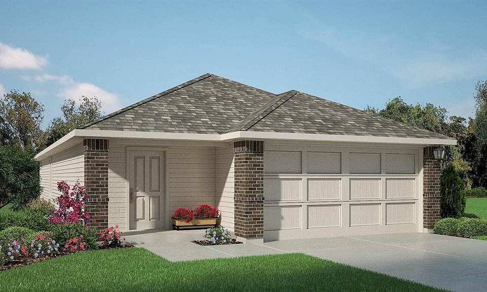 Front Elevation - D.R. Horton''s CaprockFloorplan Elevation A - All Home and community information, including pricing, included features, terms, availability and amenities, are subject to change at any time without notice or obligation. All Drawings, pictures, photographs, video, square footages, floor plans, elevations, features, colors and sizes are approximate for illustration purposes only and will vary from the homes as built.