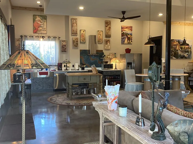 View of kitchen from open living area