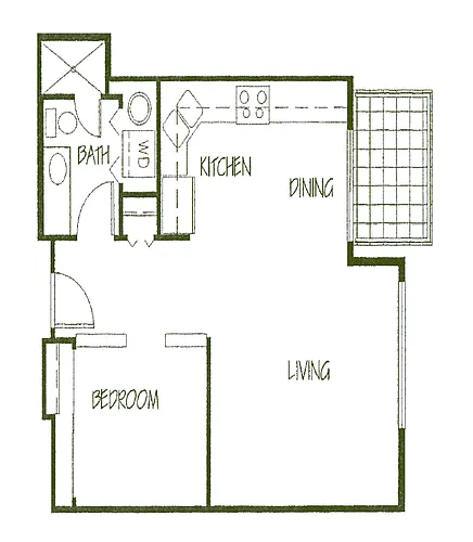 Floor plan Open 1x1