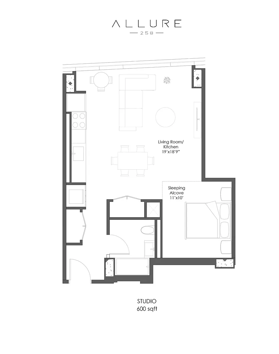 Floor plan Alcove Studio