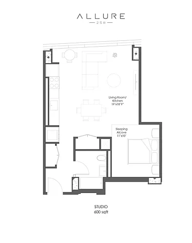 Floor plan Alcove Studio