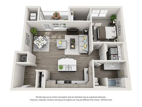 Floor plan 1X1 A