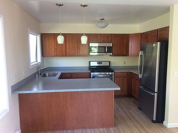 Kitchen has all new cabinets, counters, with stainless app