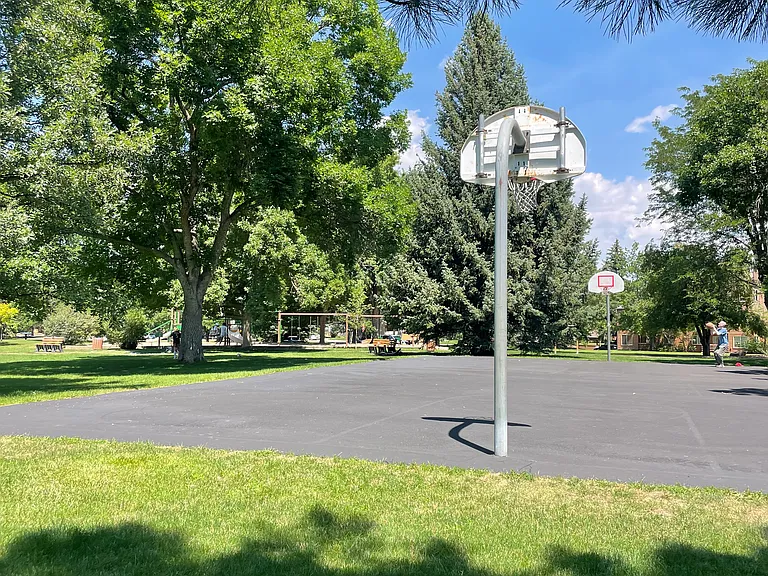 Basketball court in park