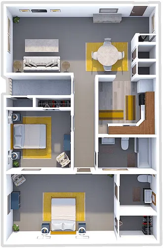 Floor plan VENICE HEIGHTS 2 BEDROOM 1.5 BATH