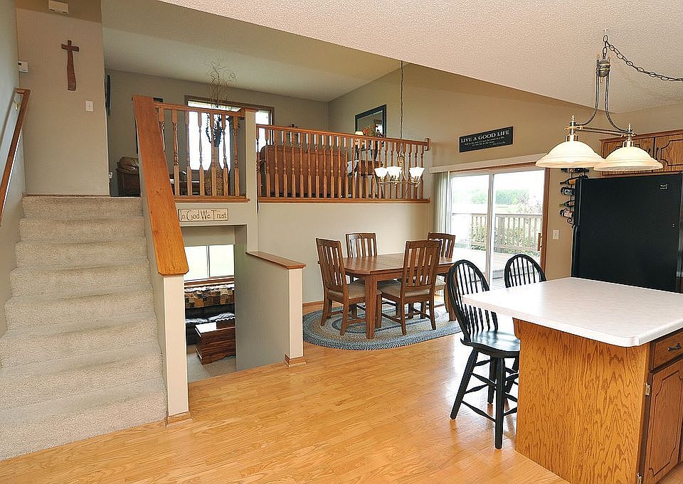 Beautiful kitchen opens to dining room