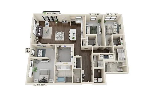 Floor plan 3 bedroom 2.5 bath