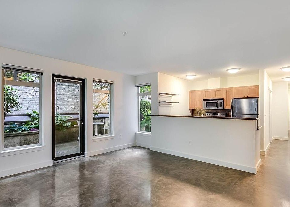 Living room with private patio right outside