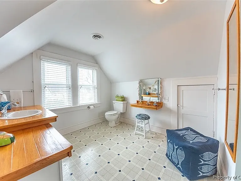 Upstairs bathroom with bathtub and shower